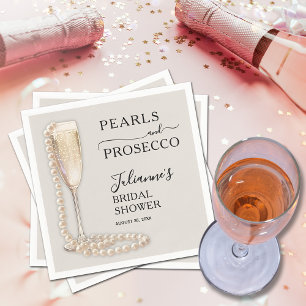 Pearls and Prosecco Bridal Shower Napkin