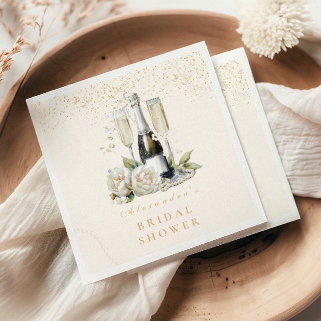 Pearls And Prosecco Bridal Shower Napkin (Creator Uploaded)
