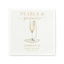 Pearls and Prosecco Bridal Shower Napkins