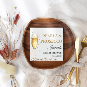 Pearls And Prosecco Bridal shower Party Napkin