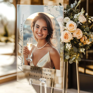 Pearls and Prosecco Bridal Shower photo Welcome Acrylic Sign