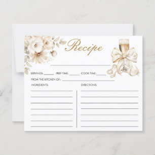 Pearls and Prosecco Bridal Shower Recipe Card