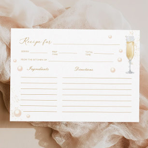 Pearls and Prosecco Bridal Shower Recipe Card