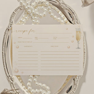 Pearls and Prosecco Bridal Shower Recipe Card
