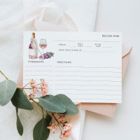 Pearls and Prosecco Bridal Shower Recipe Card