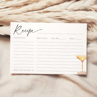Pearls and Prosecco Bridal Shower Recipe Card