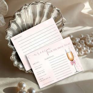 Pearls and Prosecco Bridal Shower Recipe Card