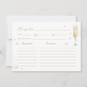 Pearls and Prosecco Bridal Shower Recipe Card