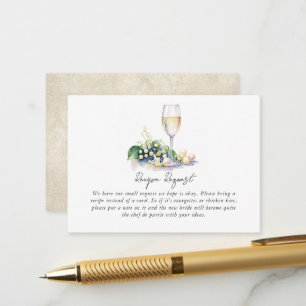 Pearls and Prosecco Bridal Shower Recipe Request Enclosure Card