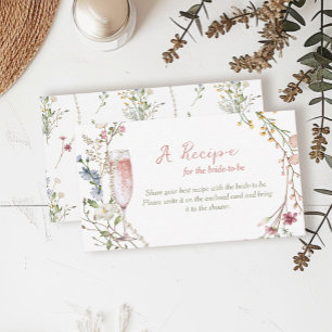 Pearls and Prosecco Bridal Shower Recipe Request Enclosure Card