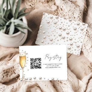 Pearls and Prosecco bridal shower registry Enclosure Card
