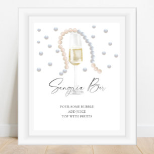 Pearls and Prosecco bridal shower - sangria bar Poster