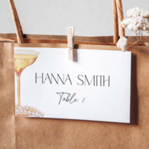 Pearls and Prosecco Bridal Shower Seating Name Place Card