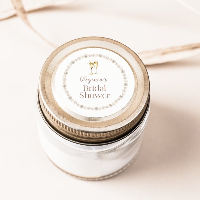 Pearls and Prosecco Bridal Shower Sticker (Pearls and Prosecco Bridal Shower Sticker
)