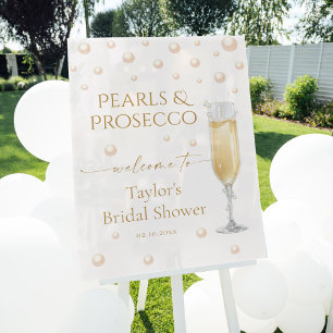 Pearls and Prosecco Bridal Shower Theme Welcome  Acrylic Sign