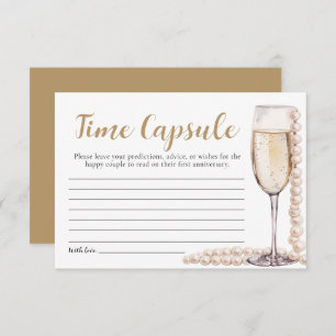 Pearls and Prosecco Bridal Shower Time Capsule Enclosure Card