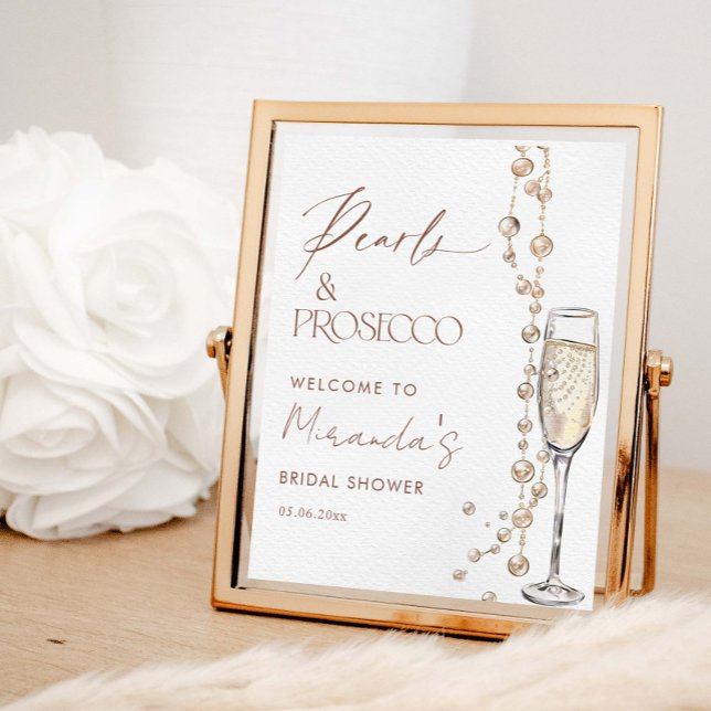 Pearls And Prosecco Bridal Shower Welcome Poster (Creator Uploaded)