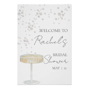 Pearls and Prosecco Bridal Shower Welcome Sign