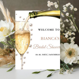 Pearls and Prosecco bridal shower Welcome Sign