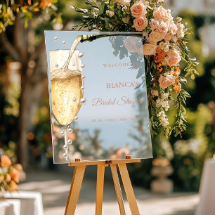 Pearls And Prosecco Bridal Shower welcome sign