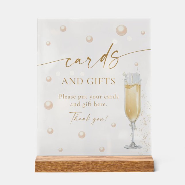 Pearls and Prosecco Cards and Gifts  Acrylic Sign (Creator Uploaded)