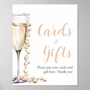 Pearls and Prosecco Champagne Cards And Gifts Sign