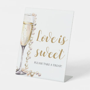 Pearls and Prosecco Champagne Love is Sweet Sign