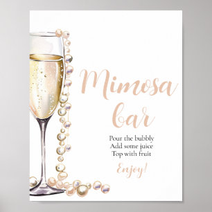 Pearls and Prosecco Champagne Mimosa Bar Sign