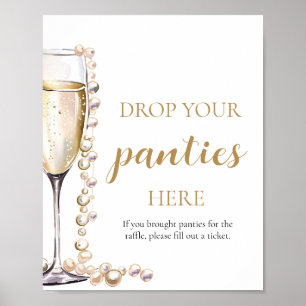 Pearls and Prosecco Drop Your Panties Game Sign