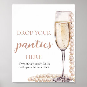 Pearls and Prosecco Drop Your Panties Game Sign