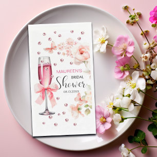 Pearls and Prosecco Dusty Pink Roses Bridal Shower Napkin