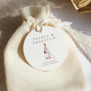 Pearls and Prosecco Elegant Bridal Shower Favour Tags