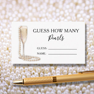 Pearls and Prosecco Guess How Many Game Cards