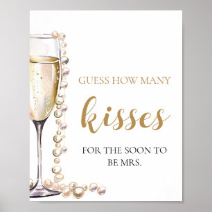 Pearls and Prosecco Guess How Many Kisses Game Poster