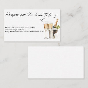 Pearls and Prosecco minimal Modern Bridal Shower Enclosure Card