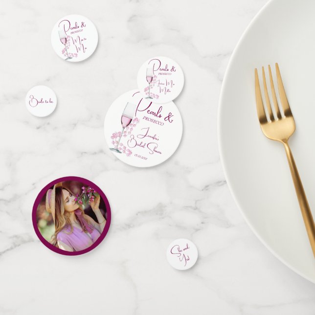 Pearls and Prosecco Modern Elegant Bridal Shower Confetti (Group)