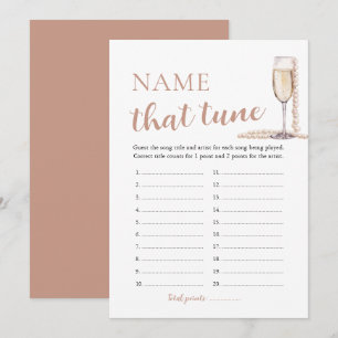Pearls and Prosecco Name That Tune Bridal Game Invitation
