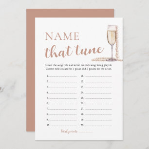 Pearls and Prosecco Name That Tune Bridal Game Invitation