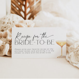Pearls and Prosecco Recipe for the bride-to-be Enclosure Card