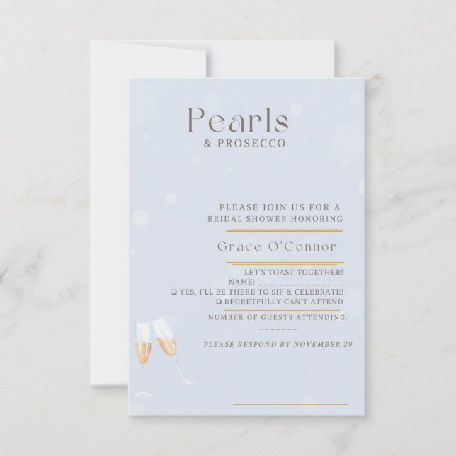 Pearls and Prosecco Response Card (Front)