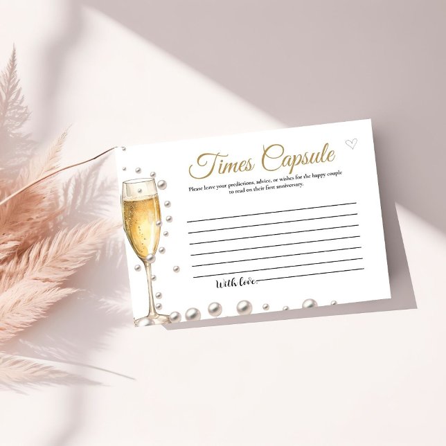 Pearls and Prosecco Time Capsule Bridal Shower  Enclosure Card (Creator Uploaded)