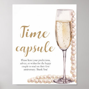 Pearls and Prosecco Time Capsule Bridal Shower  Poster