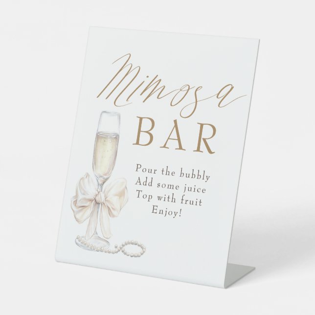 Pearls and Prosecco Vintage Mimosa Bar Sign (Front)