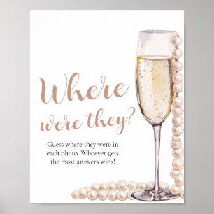 Pearls and Prosecco Where Were They Bridal Shower Poster