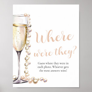 Pearls and Prosecco Where Were They Bridal Shower  Poster
