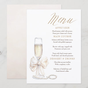 Pearls and Prosecco Whimsical Chic Menu Cards