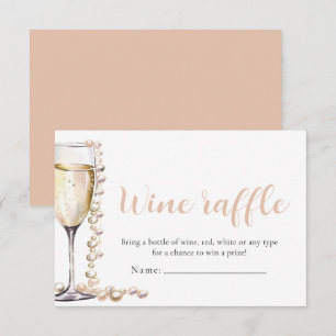 Pearls and Prosecco Wine Raffle Bridal Shower Game Invitation