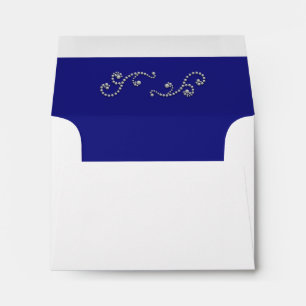 Pearls and Sapphire Blue RSVP Return Envelope