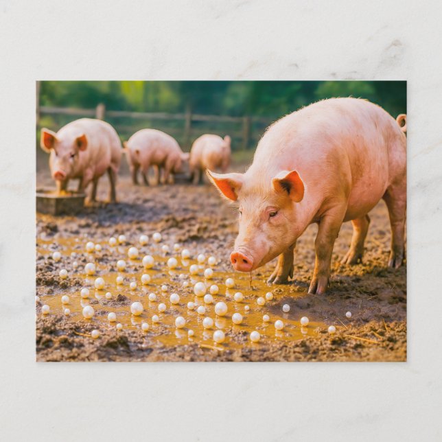Pearls Before Swine in Muddy Pen Holiday Postcard (Front)