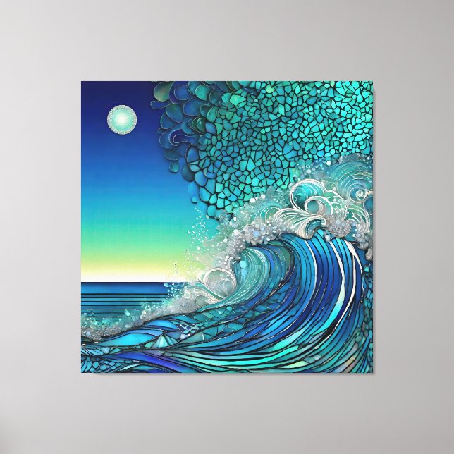 Pearls Beneath the Tide – Surreal Seascape Canvas Print (Front)